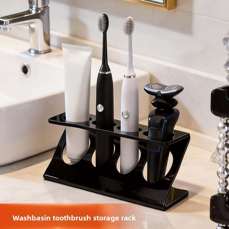 Toilet Sink Toothbrush Holder, Electric Toothbrush Desktop Storage Rack, No-drilling Bathroom Wash and Storage Item Organizer