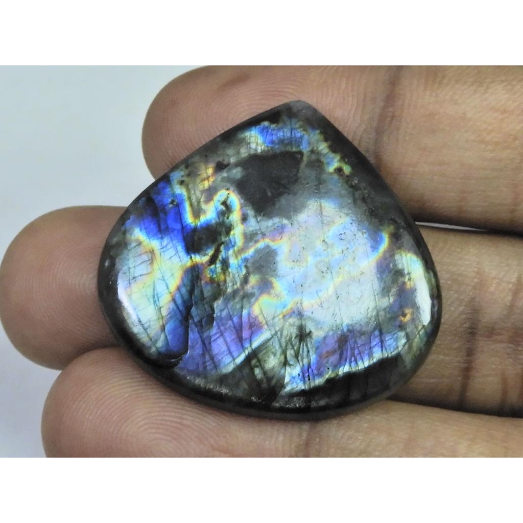 31X33X05MM Natural Purple Labradorite Spectrolite Pear Loose Gemstone 49Cts. D-404