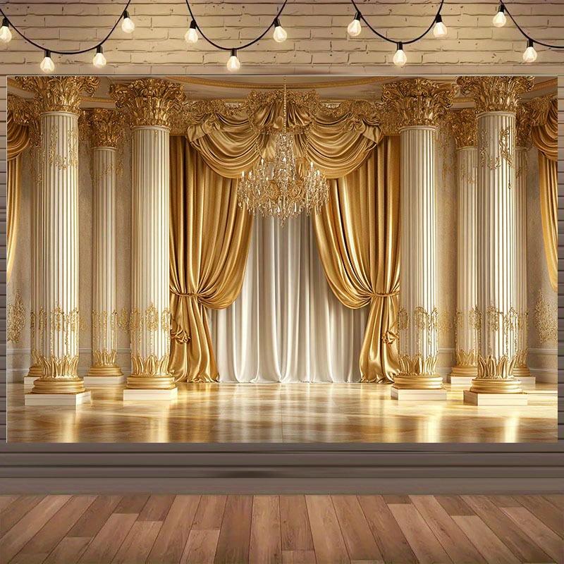 1 Dreamy and Luxurious Golden Palace Photography Background Suitable for Royal Theme Parties Available In Multiple Sizes