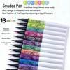 Nail Art Ombre Gradient Brush for DIY Gel Painting - 13 Colors
