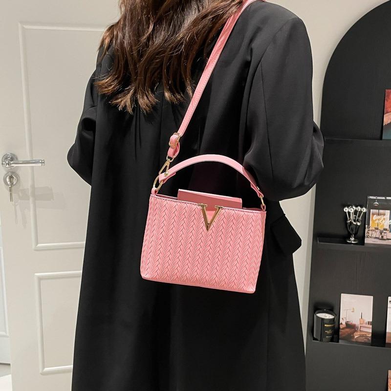 Fashion Texture Summer Large Capacity New Light Luxury Texture Casual Shoulder Crossbody Portable Small Square Bag