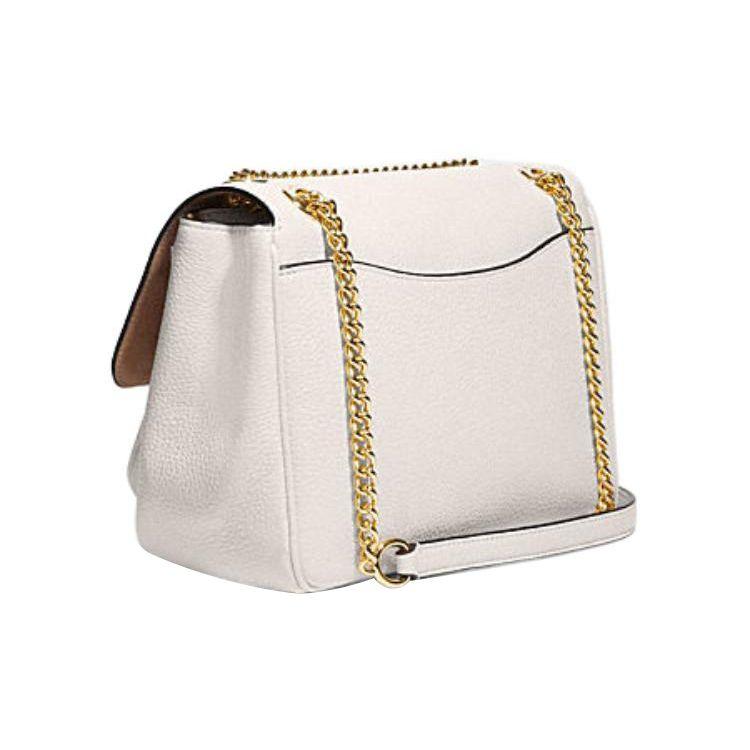 Coach Klare 26 Solid Color Flap Closure Leather Shoulder Crossbody Bag Medium Women Bags Chalk-White CC353-IMCHK