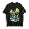 Watercolor Mom Holding Baby Stroller Print Casual Top Pure Cotton T-shirt