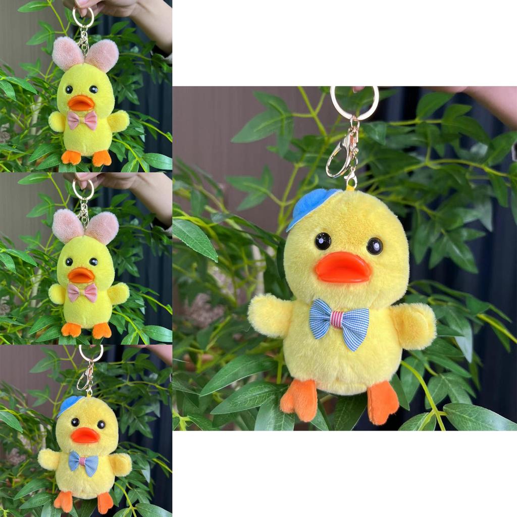 Charming Duck Plush Toy Accessory With Golden Chain For Stylish Backpacks