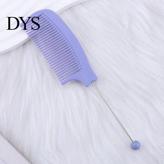 Hair Styling Comb DIY Beaded Comb, Fine Teeth Rat Tail Customizable with Blank Bar, Plastic Detangling for Men Women Stylist