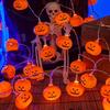 1pc 10/20 LED 3D Pumpkin String Light Halloween Atmosphere Decorative Lamp Battery Powered For Home Bedroom Party Festival Decor