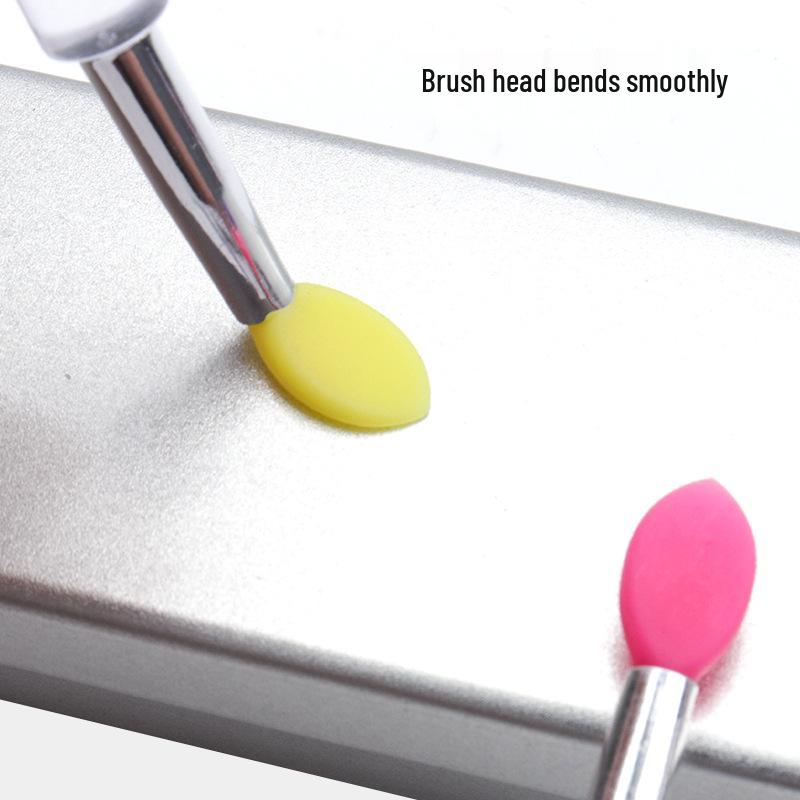 Disposable Portable Silicone Lipstick Brush with Dustproof Lid