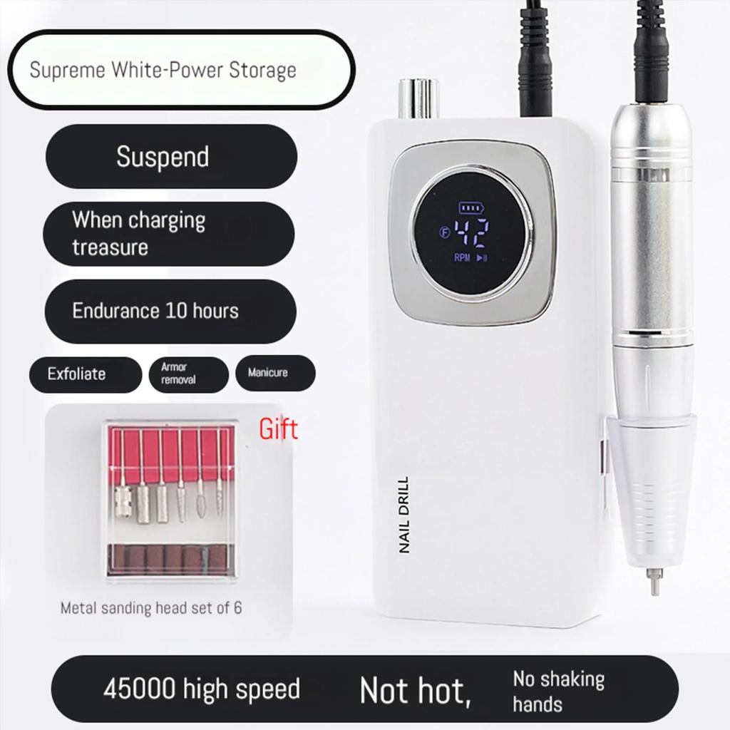 Portable Electric Nail Drill Set,used for Removing and Polishing Gel Polishing Agent, Efficient Nail Enhancement Technology Tool