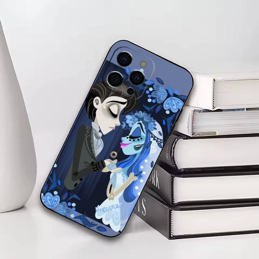 

Gothic Love Story Character Phone Case For iPhone17,16,15,14,13,12,11 Plus,Pro Soft Silicone Black Cover iPhone17PRO