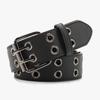 Punk Street Style Double Row Hole Women Casual Belt For Daily Versatile