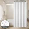 1Pc Minimalist Pure White Shower Curtains, Basic Soild-Color Waterproof Bathroom Accessories