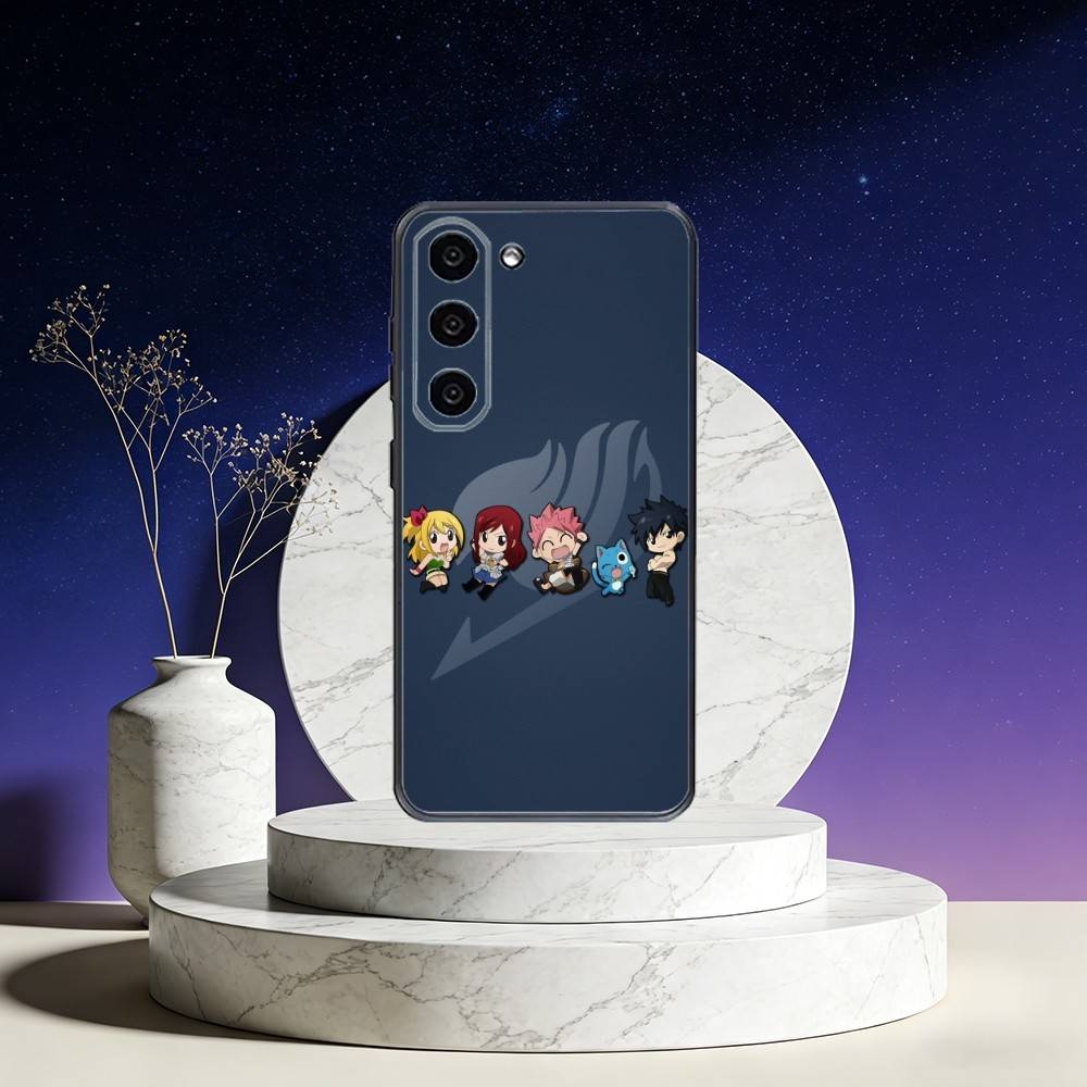 Anime F-Fairys LOGO T-Tail Phone Case For Samsung Galaxy A73,A72,A71,A70,A53,A52,A51,Others Soft Black Cover
