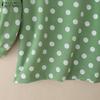 ZANZEA Women Casual Round Neck 3/4 Sleeve Loose Polka Dot Print Blouse