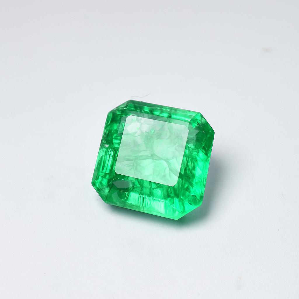 Natural Green Emerald Loose Gemstone 7.25 ct Muzo Square Cut for Jewelry Making and Gem Collections