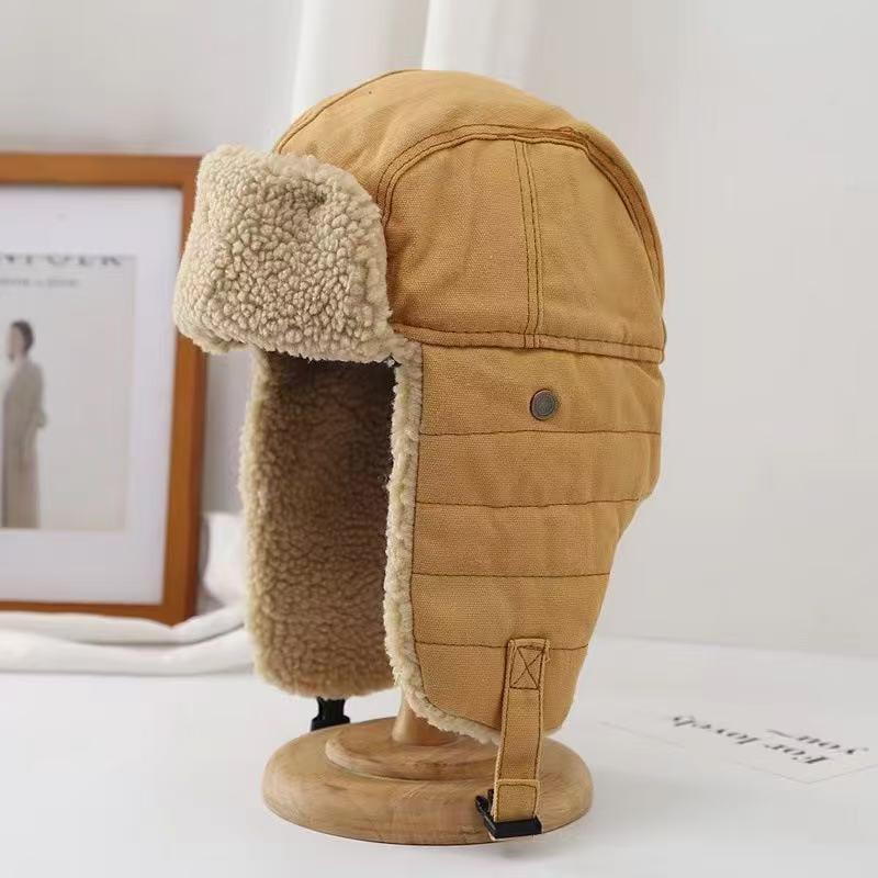 Winter Warm Fleece Lined Ear Protection Hat Men Women Outdoor Cycling Motorbike Windproof Thermal Cap