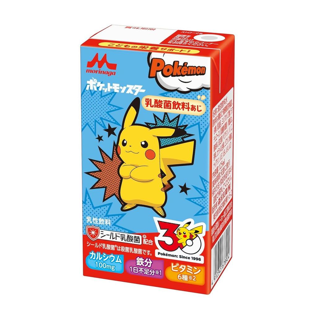 Morinaga Lactic Acid Bacteria Drink Flavor 125ml 24 Bottles Paper Pack Calcium Vitamin Iron Lactulose Beverage Room Temperature Storage Pokémon Milk