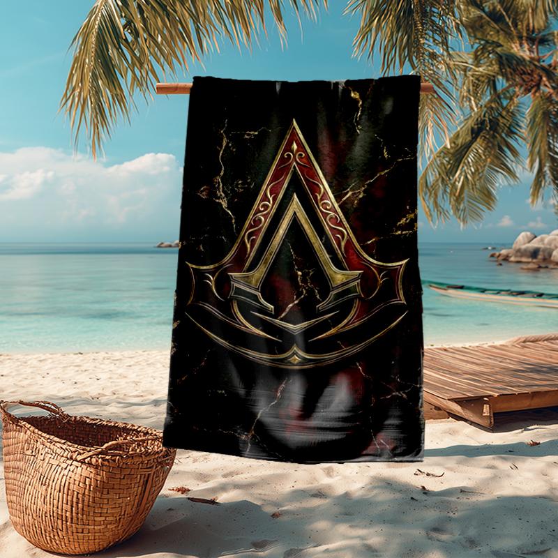 Ultra-weiches Strandtuch mit Assassin's Creed-Thema, Ideal für Pool - Camping, Tauchen - Perfekter Reisebegleiter, Lebendiges Strandtuch.