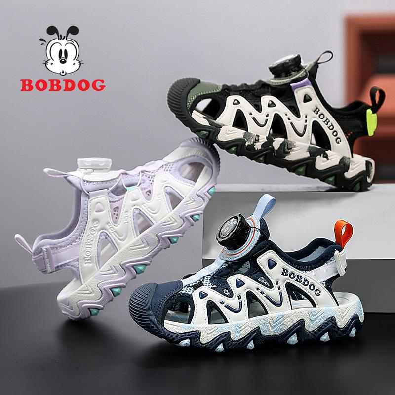 Babu bean children's sandals boys summer 2025 new rotating buckle sports sandals medium and older children's baotou beach shoes