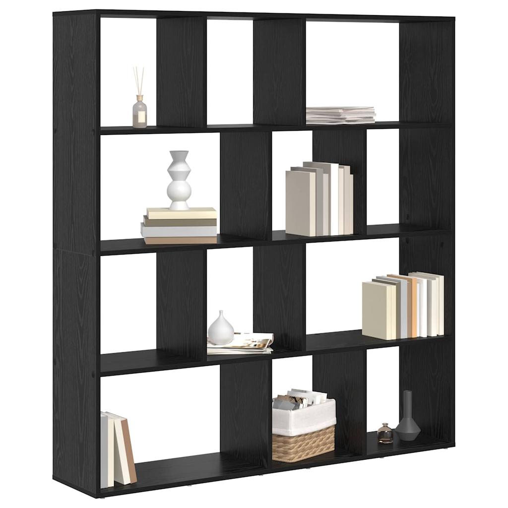 Bookshelf Black Oak Look 132 x 29 x 141.5 cm