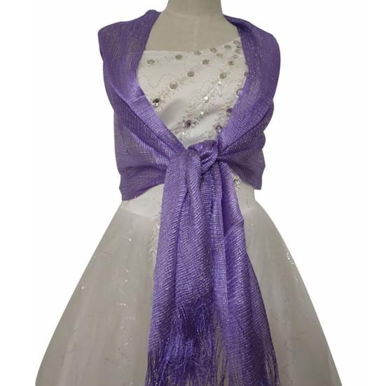 Elegant Bride Shawl Ultralight Pure Color Tassels Decor Evening Shawl for Female