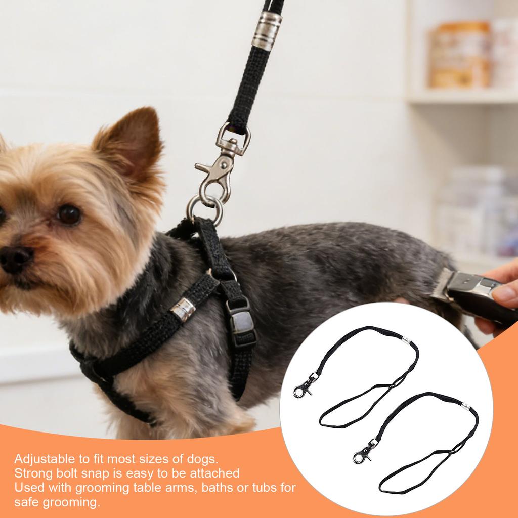 2pcs Pet Dog Cat Grooming Table Arm Bath Loop Adjustable Restraint Rope Harness Noose Loop Bolt Snap