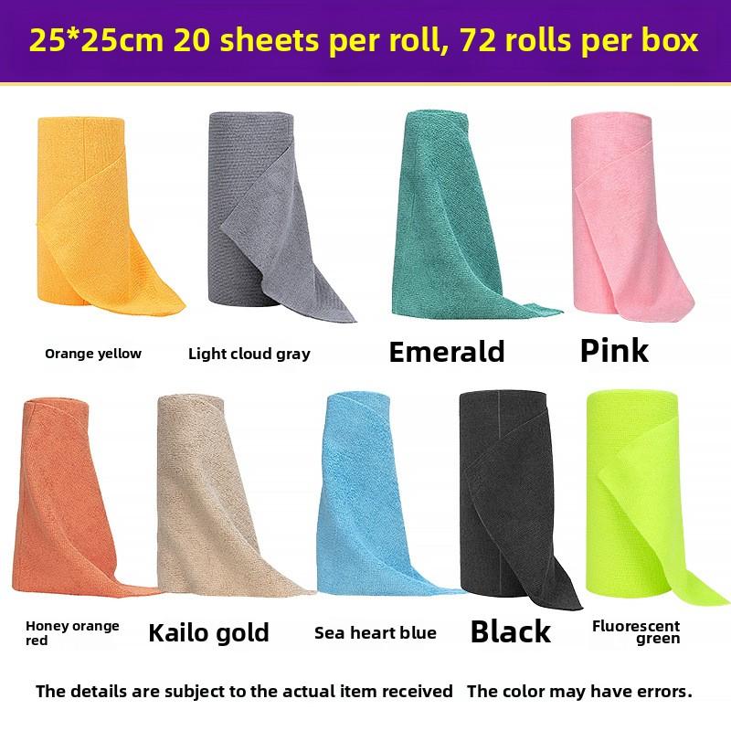 Reusable Microfiber Cleaning Cloth Roll Highly Absorbent Lint Free 20-Sheet Kitchen Dish Rags Paper Towel Replacement Washable