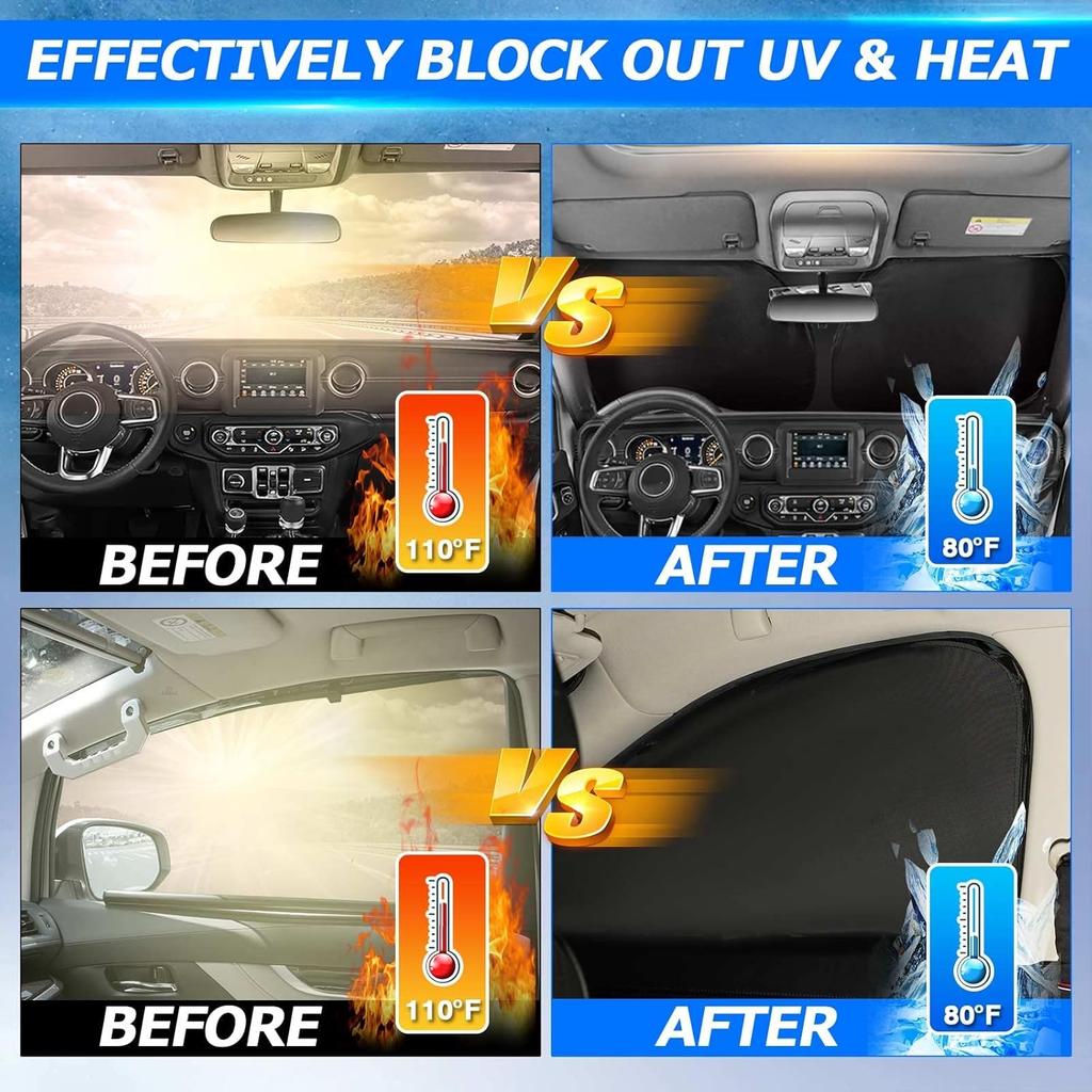 Karltys 3PCS Windshield Sun Shade for 2018-2024 2025 BMW X3, Thick Reflective Front and Side Window Sunshade  Fit BMW X3, Foldable Sun Visor