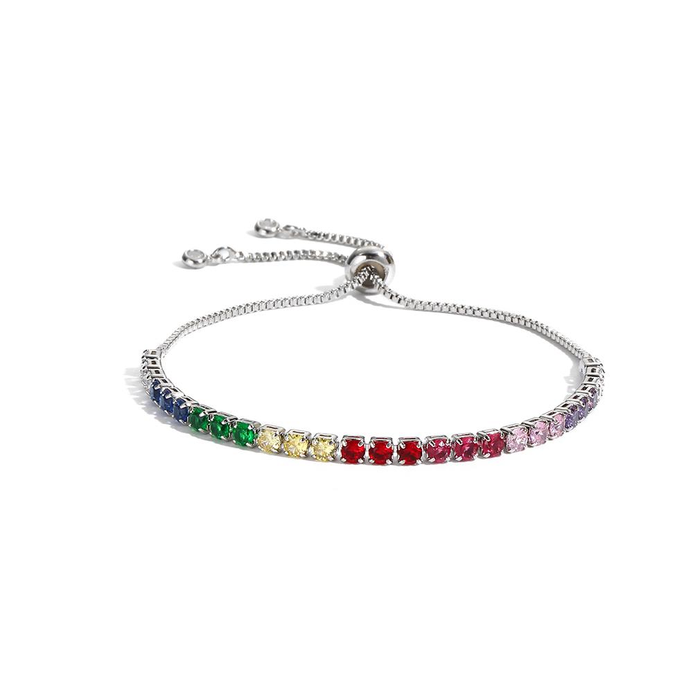 Rainbow Tennis CZ Chain Choker Necklaces Mixed Color Summer Jewelry for Women Short Necklace Wholesale/Dropshipping