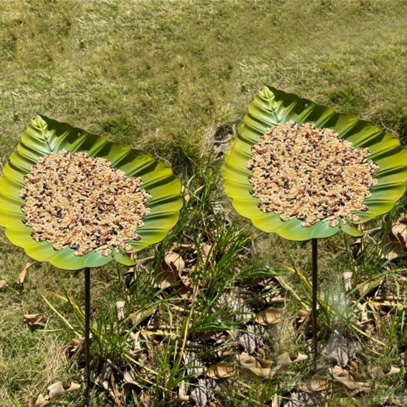Leaf Shape Outdoor Bird Bath Winterproofed Durability Garden Decoration Feeders for Wild Birds for Nature Lover