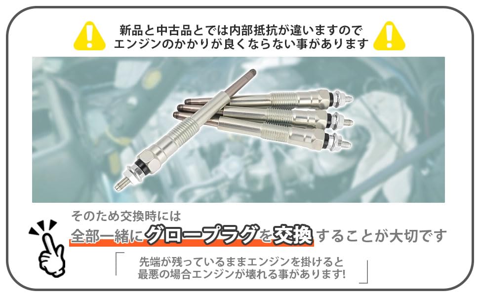 Toyota Glow Plugs of for Hiace 100 Series 1KZ 3000cc Diesel Numbers Aftermarket Parts (Set 4) KZH120G, KZH126G, KZH132V, KZH138V, (Part 19850-67020,