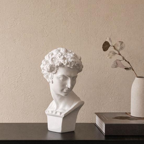 David Statue Nachbildung Griechische Büste Ornamente, Harz Skulptur für Kunststudio Dekor Und Übungswerkzeug Zeichenübung, Klassische Apollo Klavier Mädchen