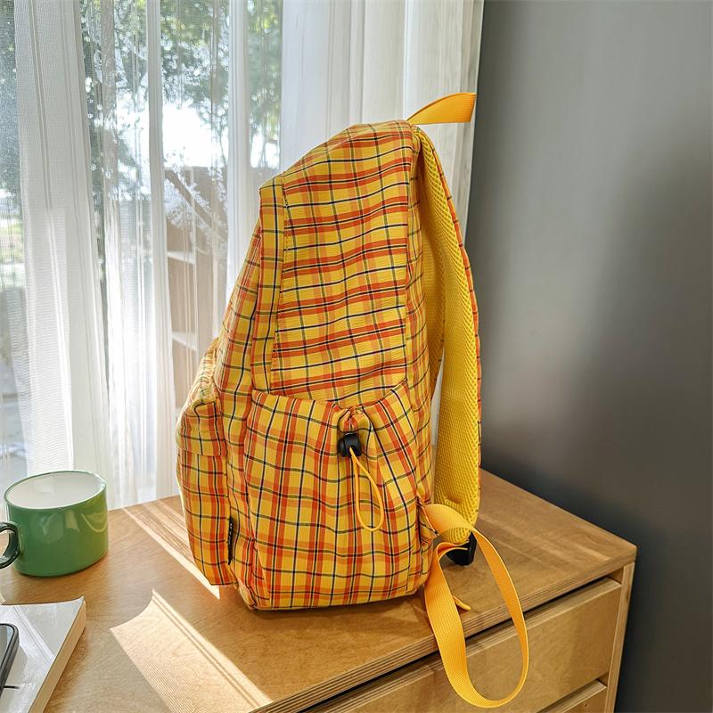 Plaid Print Schoolbag Women's Lightweight Backpack
