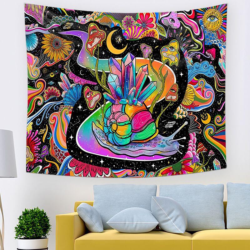 

mushroom tapestry, colorful artistic decorative fabric, room decoration background fabric, bedroom headboard tapestry, tapestry 70x100cm
