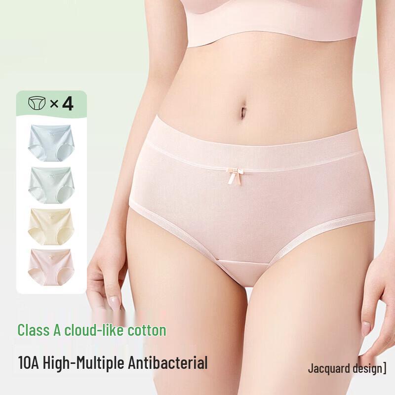 Urban Beauty Women's 4-Pack Pure Cotton Antibacterial Briefs