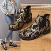 Printed Butterfly Casual Women's Boots 2024 New Square Heel Elastic Hoops, Large Size Short Sleeve Fashion Boots