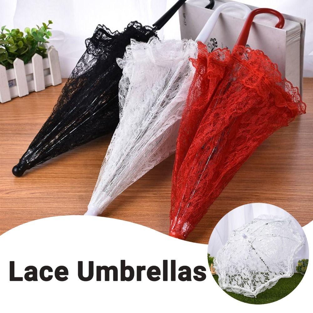 Elegant Lace Women's Lace Umbrellas Hollowed Out Wedding Decoration Props  Wedding Party Supplies