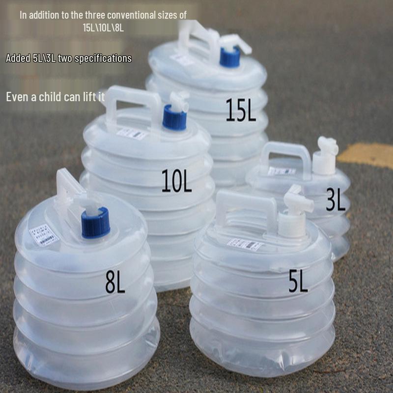 Universal Eco-Friendly Transparent Folding Car Bucket - Available In 3L, 5L, 8L, 10L, and 15L Sizes for Outdoor Use