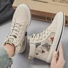 High-top Canvas Men's Shoes Autumn and Winter Breathable Corduroy Lasagna Linen Shoes Sports and Leisure Heightening Board Shoes Trendy Shoes