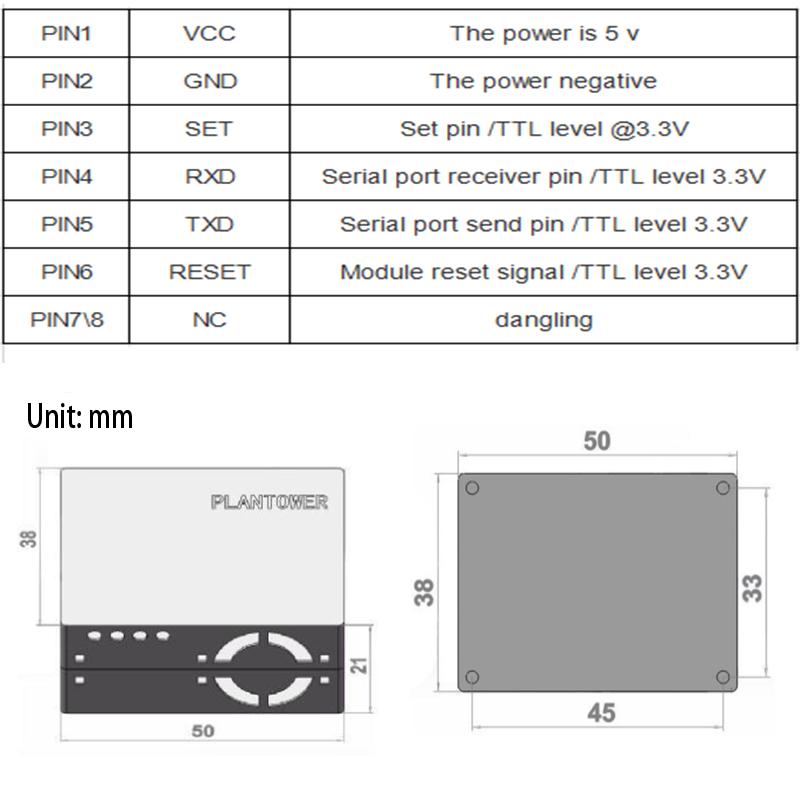 PMS5003/PMS5303 laser PM2.5 sensor module Air quality sensor original quality G5 sensor
