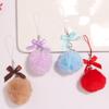 Colorful Ribbon Bowknot Keychain Charm Fun and Playful Furry Ball Pendant Keyrings Accessory Bags Hangings Decoration