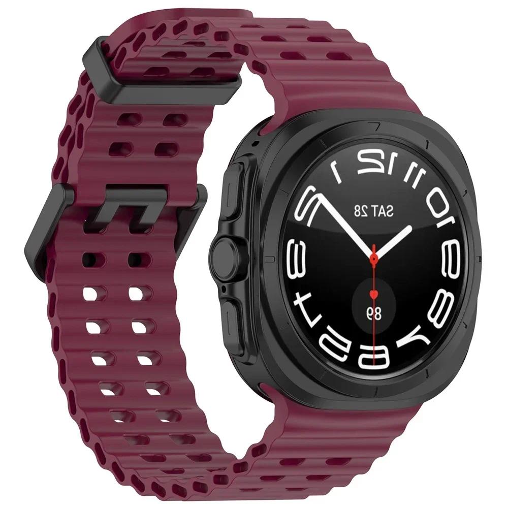 Silicone Strap For Samsung Galaxy Watch Ultra Band Watch 7 Ultra 47mm Bracelet Correa Watchband SM-L705F Watch Bands Accessories