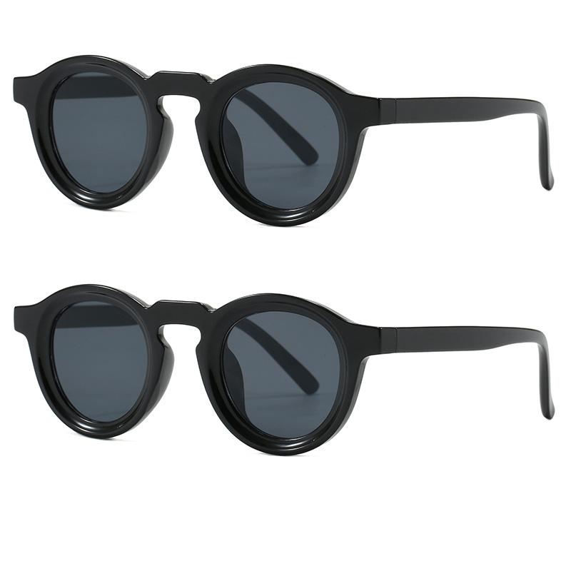 2PCS Simple Fashion Round Sunglasses Women Men Vintage Trend Luxury Sun Glasses Leisure Commute Male Female Glasses UV400