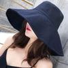 Summer 15CM Large Brim Sun Hat UV Protection Solid Color Beach Bucket Hat Foldable Breathable Sunshade Cap