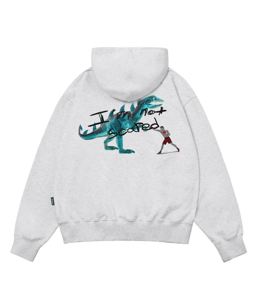 Escapefrom It'S Not Scary Print Two-Way Zip-Up Hoodie White Melange