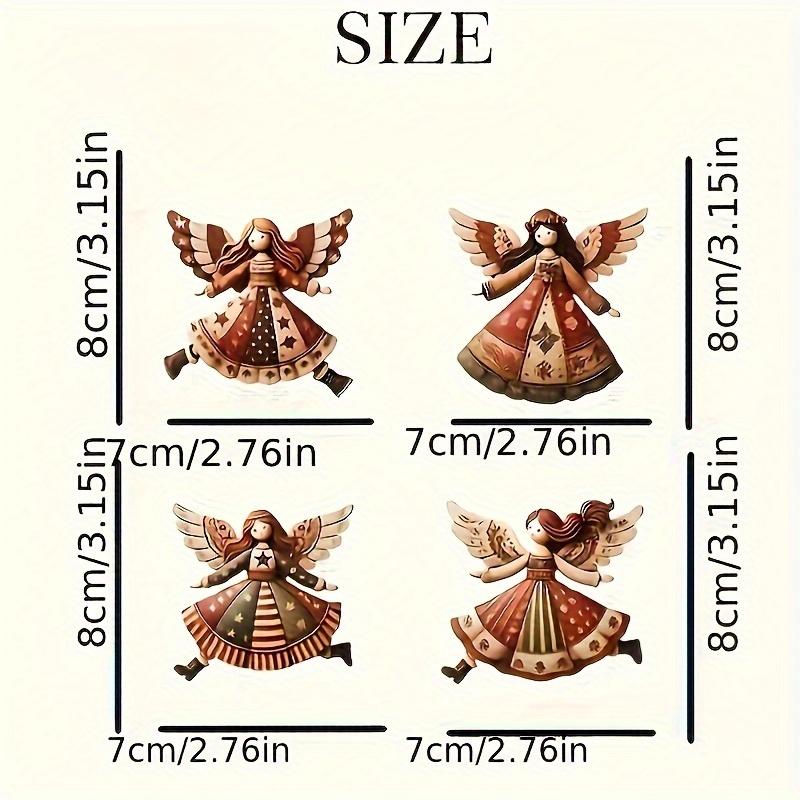 4/8/12 Stück Handgefertigte Vintage Holz Engel Weihnachtsanhänger - Mehrfarbige Festliche Dekoration für Baum, Zuhause & Büro