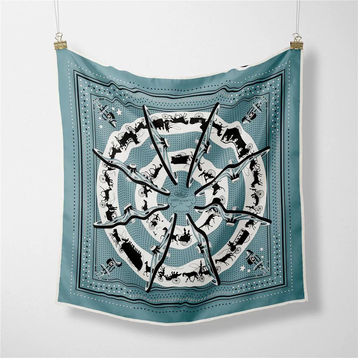 

53см Винтажный Маленький Квадратный Шарф Горячие Женские Имитация Шелка Фуляр Хиджабы Для Женщин 53x53cm