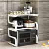 Light Luxury Carbon Steel Kitchen Countertop Organizer Shelf