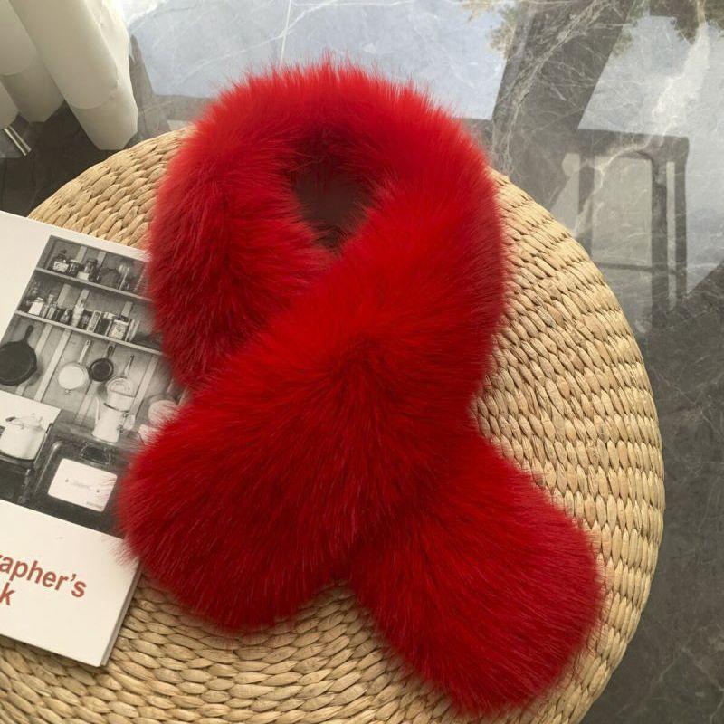 New Imitation Fox Hair Scarf Hair Hair Scarf Women's Versatile Autumn and Winter Fur Collar Thickened Long Neck Scarf