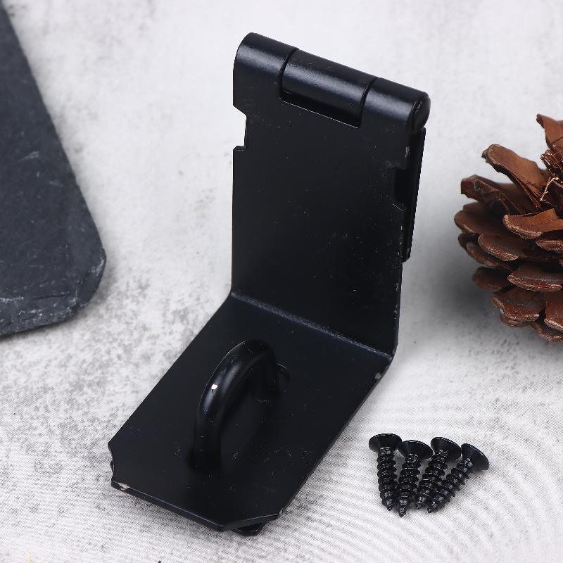 1 Set Stainless Steel Padlock Clasp Gate Hasp Staple Door 90 Degrees Latches Lock Shed Latch Household Burglar-Proof Hardware