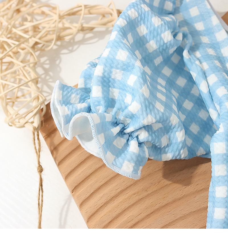 Costum de baie întreg cu carouri de desene animate pentru fetițe